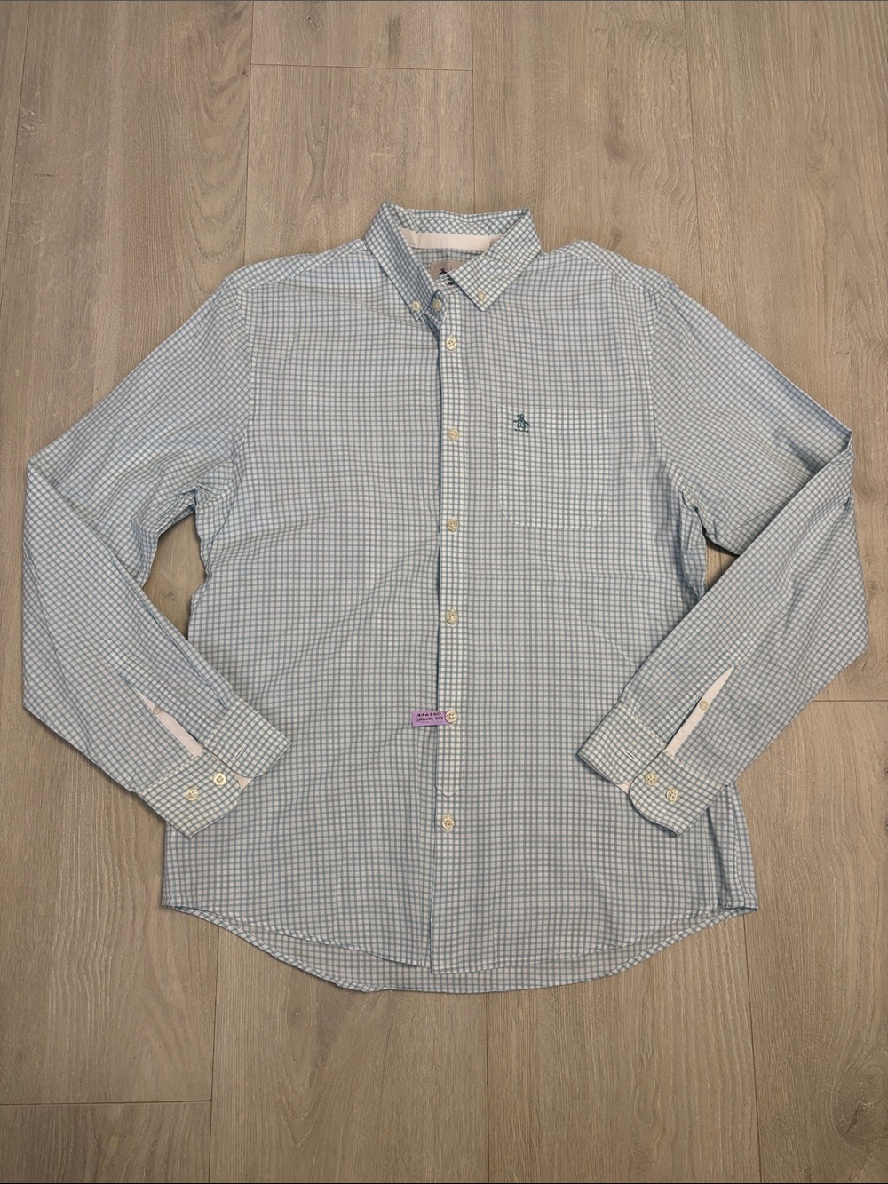 🔥BUNDLESALE Men’s L Original Penguin Micro-Check Cotton Button-Down Shirt